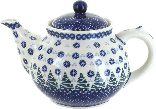 Miniatura 14 de Blue Rose Polish Pottery - Tetera de Flor de Durazno Amarillo - Capacidad de 5 Tazas - Servidor de Café y Té de Cerámica Polaca Pintado a Mano