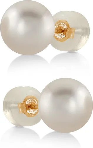 Miniatura 14 de THE PEARL SOURCE White Japanese Akoya Pearl Stud Earrings for Women – Genuine Cultured Pearls, Hypoallergenic Jewelry with Secure 14k Gold Backing