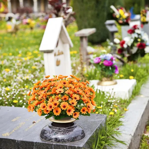 Miniatura 6 de 8 paquetes de girasoles artificiales que no se decoloran, plantas de otoño, flores falsas para mamás, flores para exteriores, resistentes a