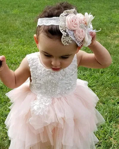 Miniatura 4 de Topmaker Vestido de niña de flores sin espalda acampanado de encaje