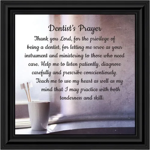 Miniatura 23 de Crossroads Home Décor Marco de fotos The Dentist Pray, cuadros de oficina dental, 7432BW