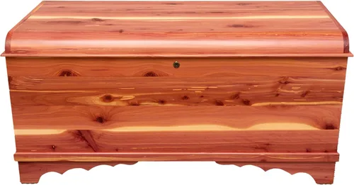 Miniatura 7 de Rustic Red Door Co. Cofre de Cedro Hope de 42 pulgadas con parte superior de cascada, pecho hecho en Amish con bisagras antideslizantes y cerradura