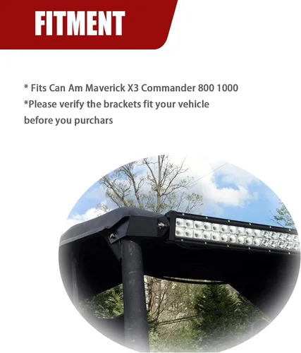 Miniatura 4 de XTMOTO Soporte de montaje para barra de luz LED de 42 pulgadas compatible con UTV 2014-2021 Can-Am Maverick XRS Commander 1000 800