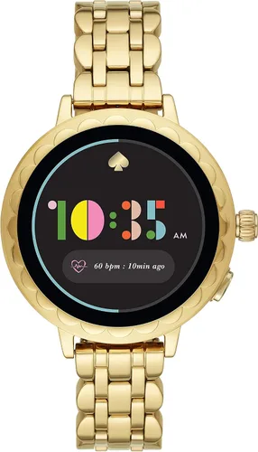 Kate Spade New York - Reloj inteligente con pantalla táctil de acero inoxidable Scallop 2 para mujer, con notificaciones de frecuencia cardíaca,