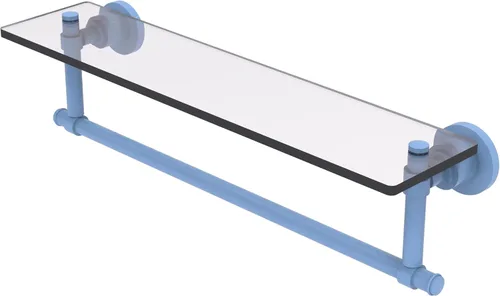 Miniatura 34 de Allied Brass WS-1TB/16-SN Estante de vidrio con toallero, 16 pulgadas x 5 pulgadas Níquel Satinado