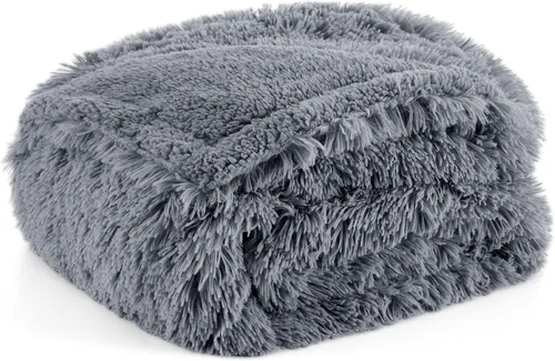 Miniatura 9 de Bedsure Mantas para perros grandes, manta impermeable mullida para perro para protector de sofá y cama, lavable, manta mullida de piel sintética Gris