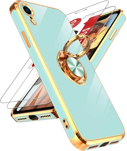 Miniatura 61 de LeYi Funda para Samsung Galaxy S22 Ultra con soporte de anillo giratorio de 360°, soporte magnético, chapado en oro rosa, borde protector para Negro