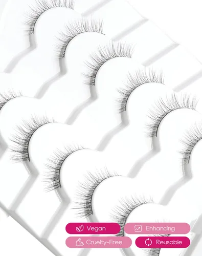 Miniatura 5 de Pestañas cortas de aspecto natural, pestañas postizas sutiles rizadas en C, pestañas postizas de volumen, pestañas de visón de 10mm, paquete