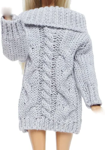 Miniatura 11 de Suéter de cuello alto de invierno azul para accesorios de muñeca de niña de 11.5 pulgadas