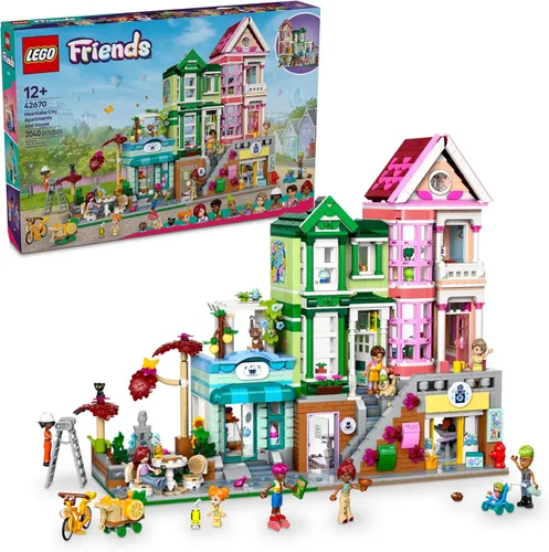 LEGO Friends Heartlake City Apartments and Stores - Juego de construcción de juguetes para niños, niñas y niños, a partir de 12 años, ideas de