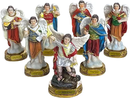 Miniatura 2 de 7 estatuas de arcángeles figura 5 pulgadas Siete Arcangeles Set completo completo Figuras