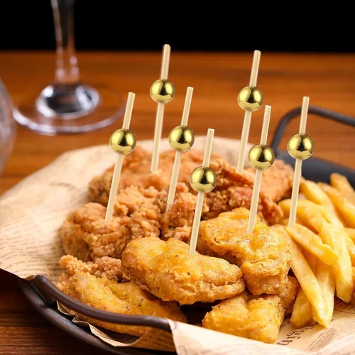 Miniatura 7 de CockStixs 100 tazas de embutidos de 12 onzas con brochetas de bambú, soporte de papel desechable para aperitivos, color marrón con púas de cóctel