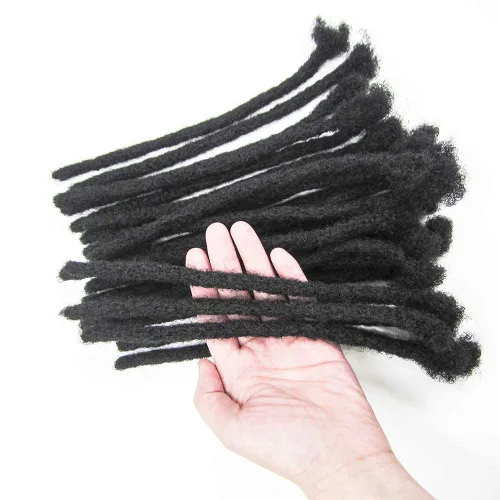 Miniatura 3 de Extensiones de cabello humano real de 20 hebras para mujeres/hombres/niños, se pueden teñir, decolorar, rizar, 4 pulgadas, extensiones de rastas
