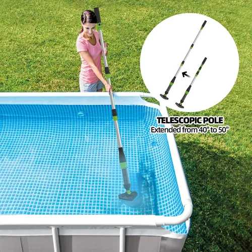 Miniatura 6 de Aspiradora de piscina recargable inalámbrica, limpiador de piscina de mano con poste telescópico para bañeras de hidromasaje, spas, limpieza