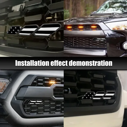 Miniatura 5 de Paquete de 1 Emblema de Insignia de Parrilla Tricolor Decoración, Accesorios de Malla Frontal de Automóvil, Compatible con Toyota 4Runner Tacoma
