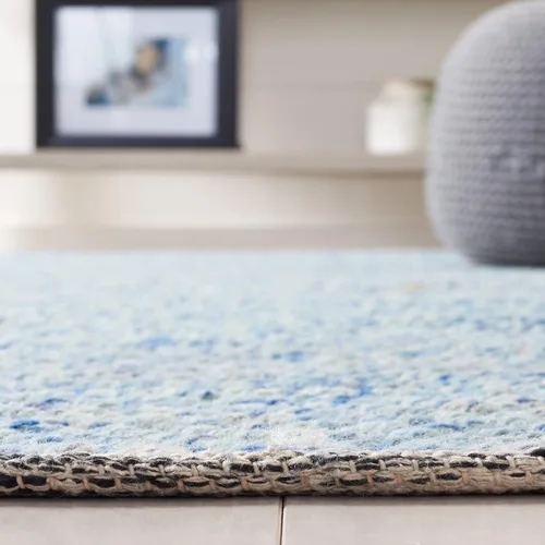 Miniatura 5 de SAFAVIEH Colección Natura - Alfombra decorativa de 2 x 3 pies, azul, lana hecha a mano, ideal para áreas de alto tráfico en entrada, sala de estar
