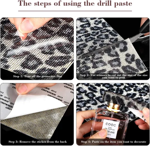 Miniatura 5 de 12000 calcomanías de diamantes de imitación con estampado de leopardo de 0.079 pulgadas (0.079 in), calcomanías autoadhesivas para automóvil
