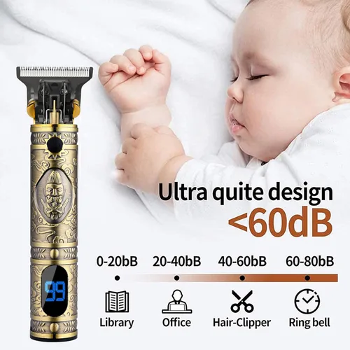 Miniatura 5 de AMULISS Cortadora de pelo profesional para hombre, sin huecos, inalámbrica, kit profesional de corte de pelo y aseo para hombres, pantalla LED