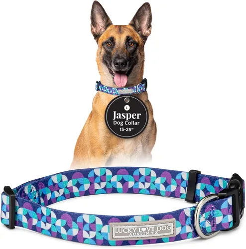 Miniatura 40 de Lucky Love Dog - Collar de perro ajustable con hebilla de fácil clic para los grandes, duradero y cómodo para perros machos y hembras, collar