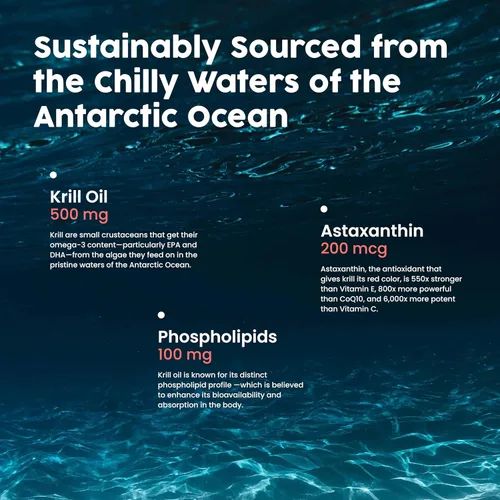 Miniatura 7 de NativePath Aceite de krill antártico – Aceite de krill omega 3 capturado en la naturaleza, 500 mg cápsulas blandas con EPA, DHA y astaxantina