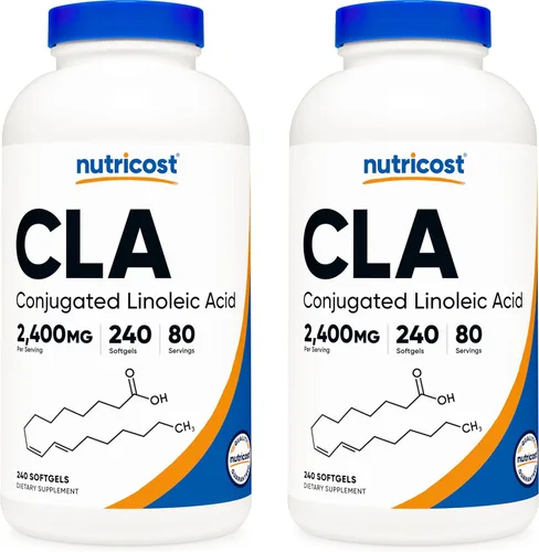 Miniatura 6 de Nutricost CLA (ácido linoleico conjugado) 2,400 mg, 240 cápsulas blandas - Sin gluten, sin OMG, 800 mg por cápsula blanda