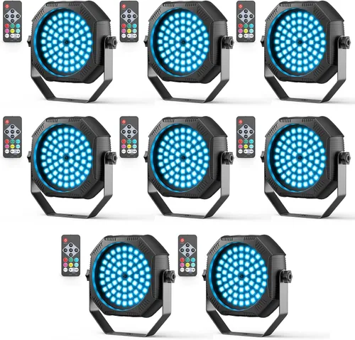 Miniatura 10 de Luces de escenario alimentadas por batería, luces estroboscópicas recargables con alimentación USB, control automático activado por sonido, 30W RGB