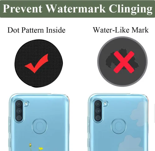 Miniatura 7 de Unov Funda diseñada para Galaxy A11, funda transparente para teléfono con [patrón antideslizante en relieve], protección delgada a prueba de golpes