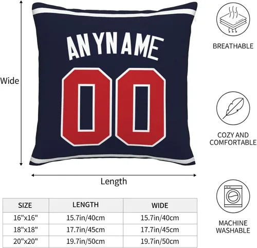 Miniatura 7 de Funda de almohada personalizada: personaliza cualquier nombre y número, regalo de béisbol personalizado para hombres y mujeres, funda de almohada AB