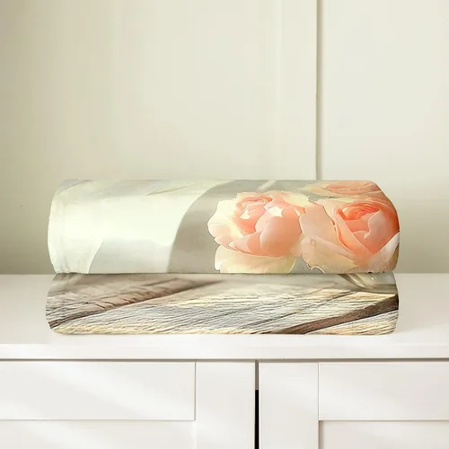 Miniatura 3 de Erosebridal Roses Throw Blanket 40x50 Inch Sofa Bed Couch Decor,Oil Painting Rose Fleece Blanket,Spring Natural Theme Flannel Blankets Luxury