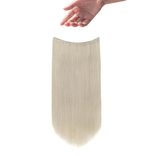 Miniatura 34 de Easyouth Extensión de cabello humano rubio con cola de caballo, extensiones de cabello humano rubio dorado con reflejos rubios, extensiones