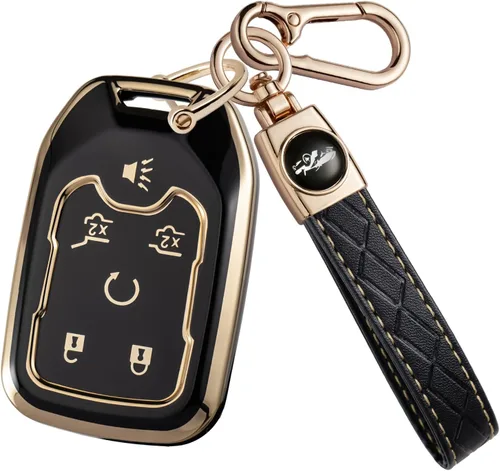 Funda de TPU suave para llavero Chevy con llavero, carcasa de llave de protección completa para GMC Suburban Tahoe Yukon Acadia Terrain Sierra 1500