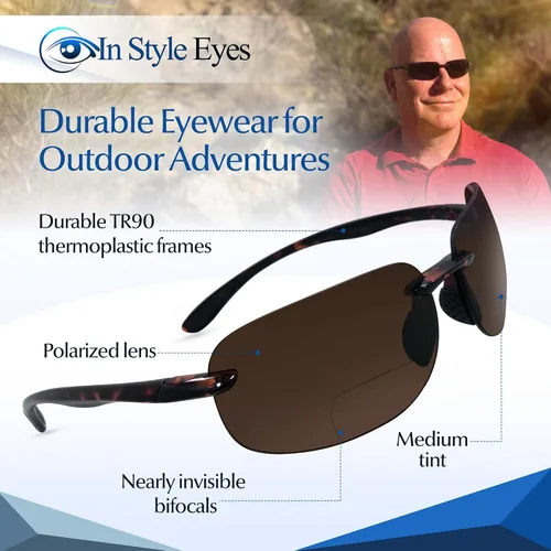 Miniatura 3 de In Style Eyes Lovin Maui - Lentes de sol bifocales envolventes, lentes de lectura polarizados que reducen el deslumbramiento solar, lente de línea