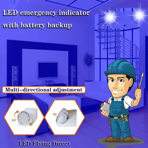 Miniatura 4 de Luces de emergencia LED con batería de respaldo, luz de emergencia comercial, dos cabezales de luz LED ajustables, calificación UL 924, AC120/277V