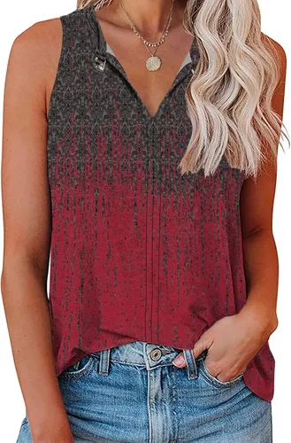 Miniatura 3 de Soesdemo Camiseta sin mangas para mujer, cuello en V, sin mangas, para verano, casual, holgada, para negocios, bonita, floral, básica