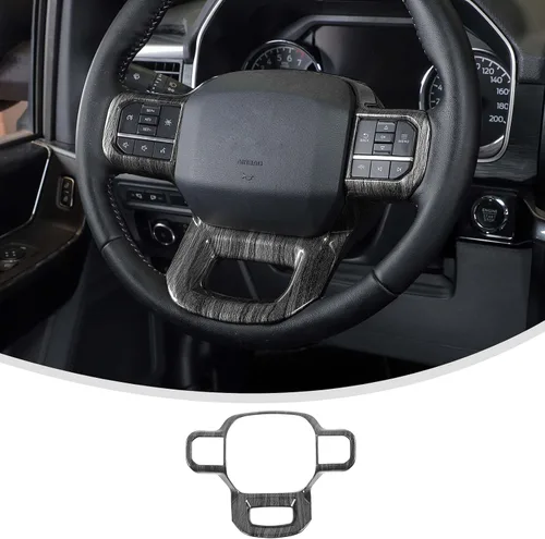Miniatura 12 de Linskip Moldura para volante compatible con Ford F150 2015-2020 y F250 F350 Super Duty 2017-2022, para Ford Expedition 2018-2021, funda para Negro