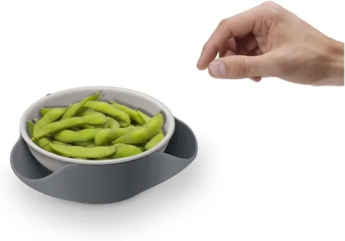 Miniatura 6 de Joseph Joseph Cuenco doble para servir pistacho y aperitivos con compartimento para desechos de alimentos, sin BPA, color gris