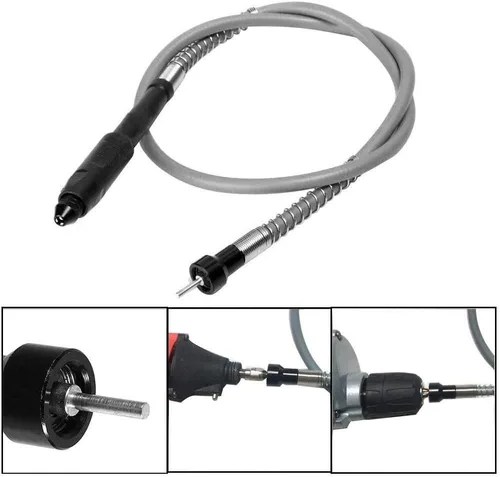 Miniatura 6 de Adaptador de eje flexible, accesorio flexible de extensión de eje de taladro sin llave, portabrocas para amoladora rotativa con llave - 0.126 in/1/8