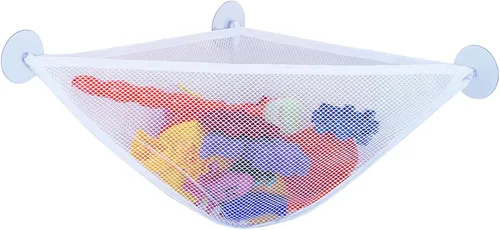 chil Organizador de juguetes de baño con 3 ventosas fuertes montadas para baño/ducha, solución de almacenamiento, red de almacenamiento de juguetes