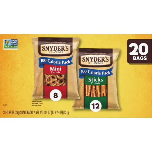 Miniatura 6 de Snyder's of Hanover Paquete variado de pretzels, 20 unidades de 0.92 onzas