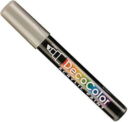 DecoColor - Marcador de pintura acrílica, color plateado