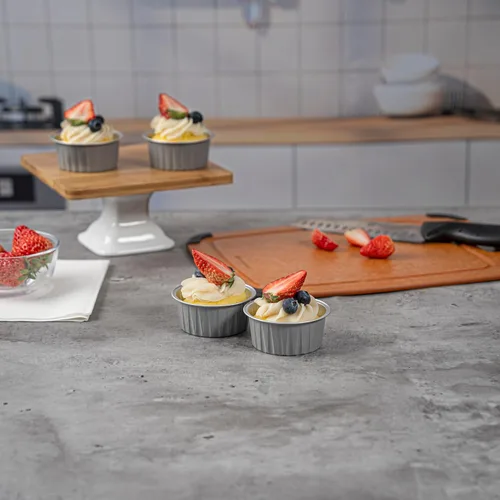 Miniatura 4 de Restaurantware Ramekins desechables de 4 onzas, 100 vasos desechables redondos de crema brulee, aptos para horno para magdalenas y magdalenas, tazas