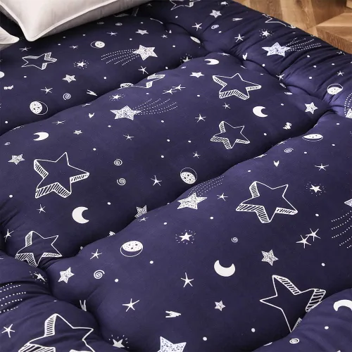 Miniatura 5 de MAXYOYO Colchón de futón de estrella azul marino, colchón de piso japonés tatami, cama plegable, portátil, colchón de camping, almohadilla