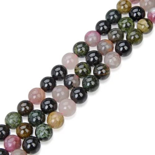 Miniatura 24 de Adabele - 2 hebras de piedras preciosas curativas de cristal de fluorita multicolor natural de 0.315 pulgadas (0.315 in), cuentas sueltas redondas