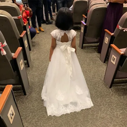 Miniatura 3 de Abaowedding First Communion Dresses Flower Girl Dress Lace Up Communion Dress Ball Gown Girl Dress