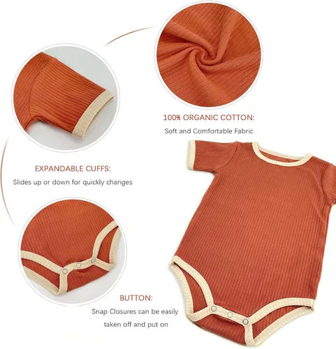 Miniatura 3 de Jimonda Mameluco para bebé, niñas y niños, ropa de bebé neutra de género, algodón orgánico, paquete de 2