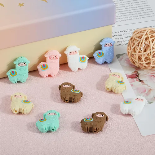 Miniatura 3 de 12 piezas de cuentas de silicona de animales, cuentas focales lindas, cuentas de silicona a granel para bricolaje para hacer varios artículos