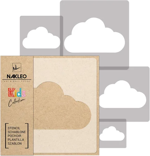 Miniatura 10 de NAKLEO Juego de plantillas de pintura para niños, 5 plantillas de estrellas de 3.5 a 13.4 pulgadas, plantillas de dibujo de plástico y Estrella #2