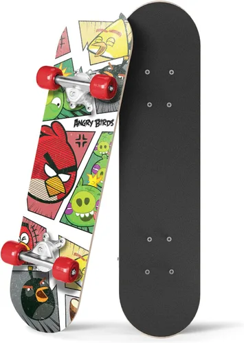 Angry Birds Monopatín para principiantes para niños, mini tabla de crucero de madera con gráficos geniales para niños y niñas de 5 a 14 años, Cómic