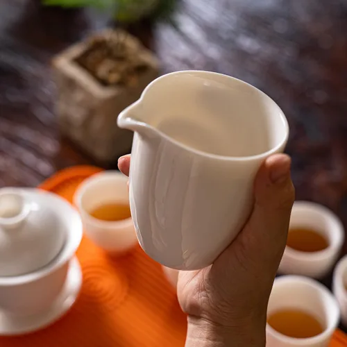 Miniatura 3 de Juego de té de jade blanco Gaiwan Gongfu chino - 6 tazas estilo japonés en casa
