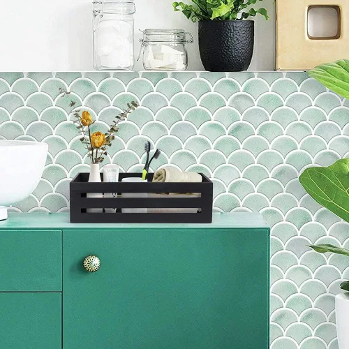 Miniatura 9 de LotFancy Caja de decoración de baño, paquete de 2 soportes de madera para papel higiénico, cesta negra para tanque de inodoro, cesta de Negro